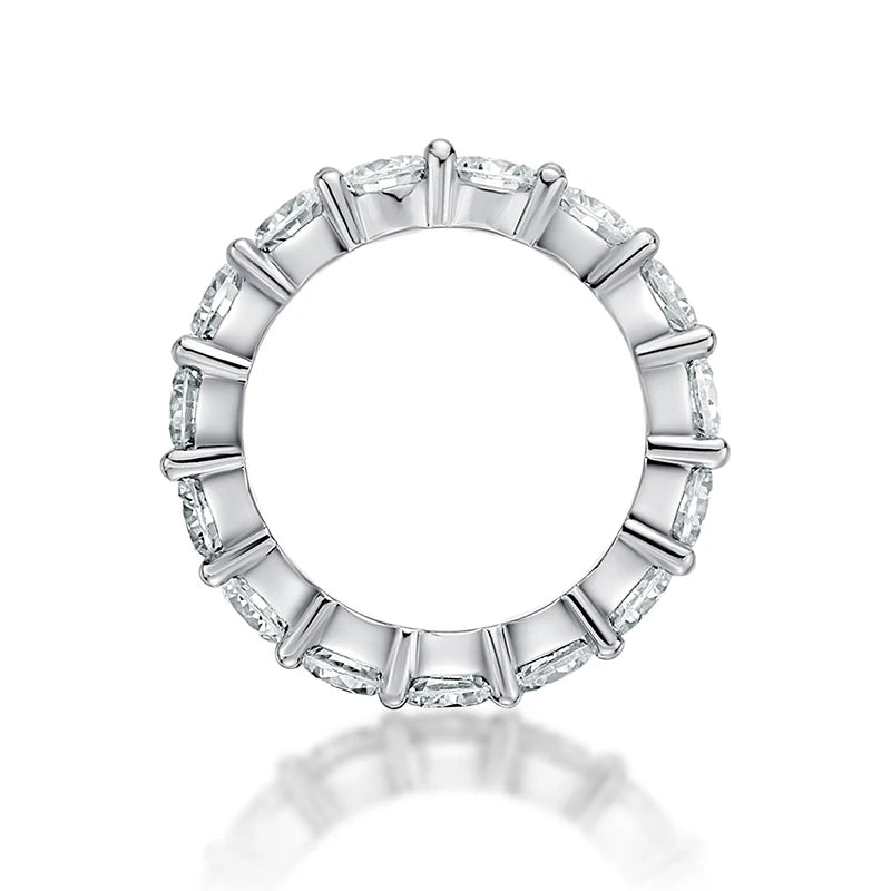 Womens Sterling Silver Round Cut Eternity Wedding Ring