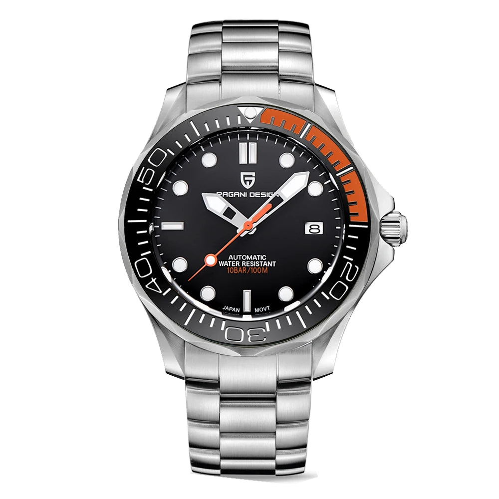 Men's watches, mechanical automatic waterproof Curved sapphire.