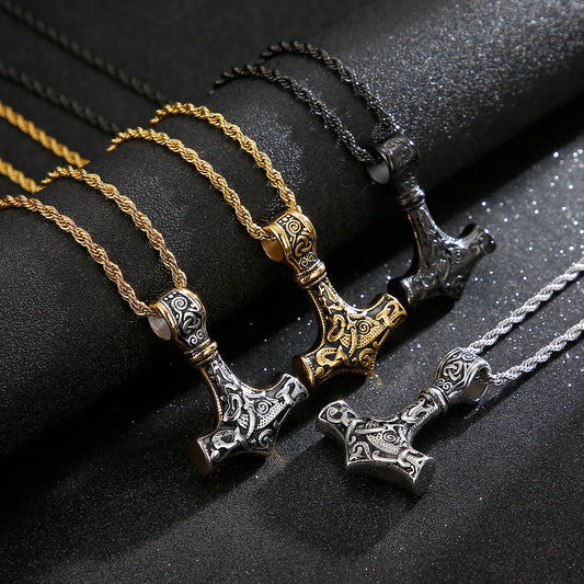 Men's Pirate Captain Stainless Steel Necklace  Bless Amulet