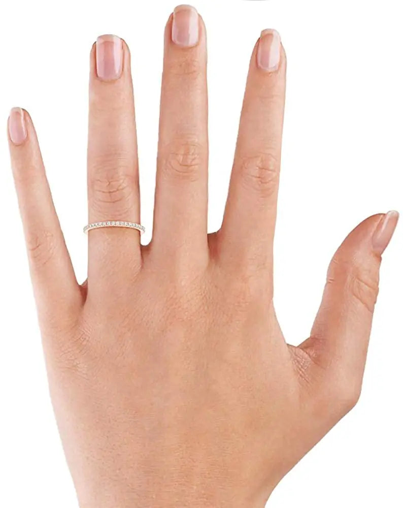 Woman, Girls,18K Rose Gold Plated Diamond Moissanite Ring