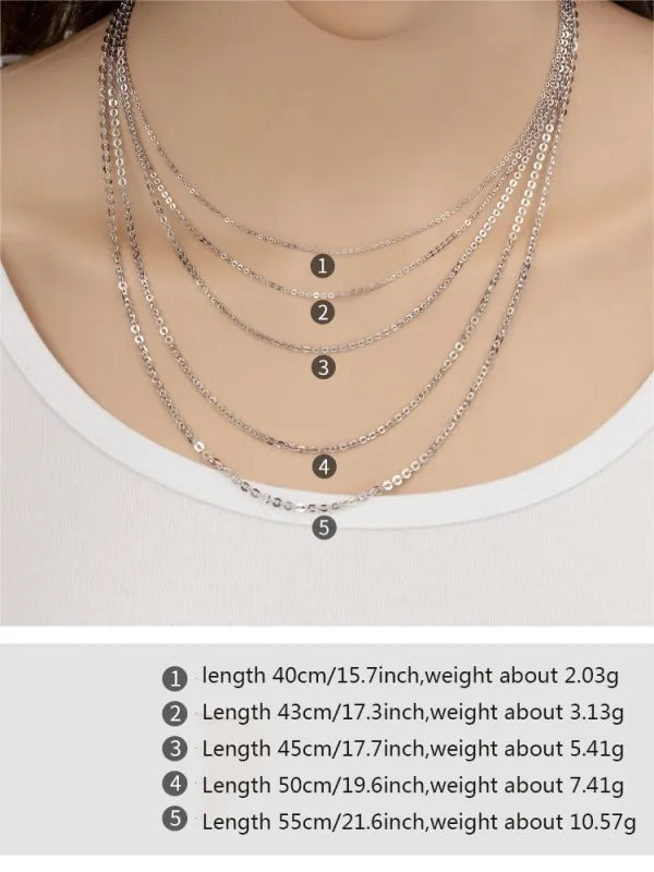 Platinum 950 Pt950 Necklace For Women O Link Necklace.