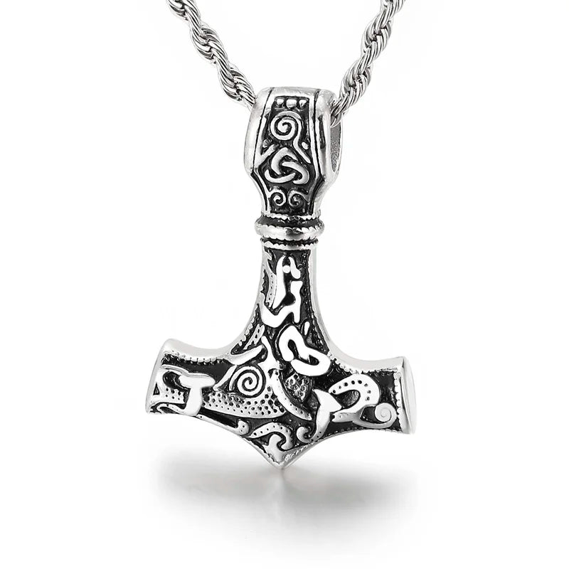 Men's Pirate Captain Stainless Steel Necklace  Bless Amulet