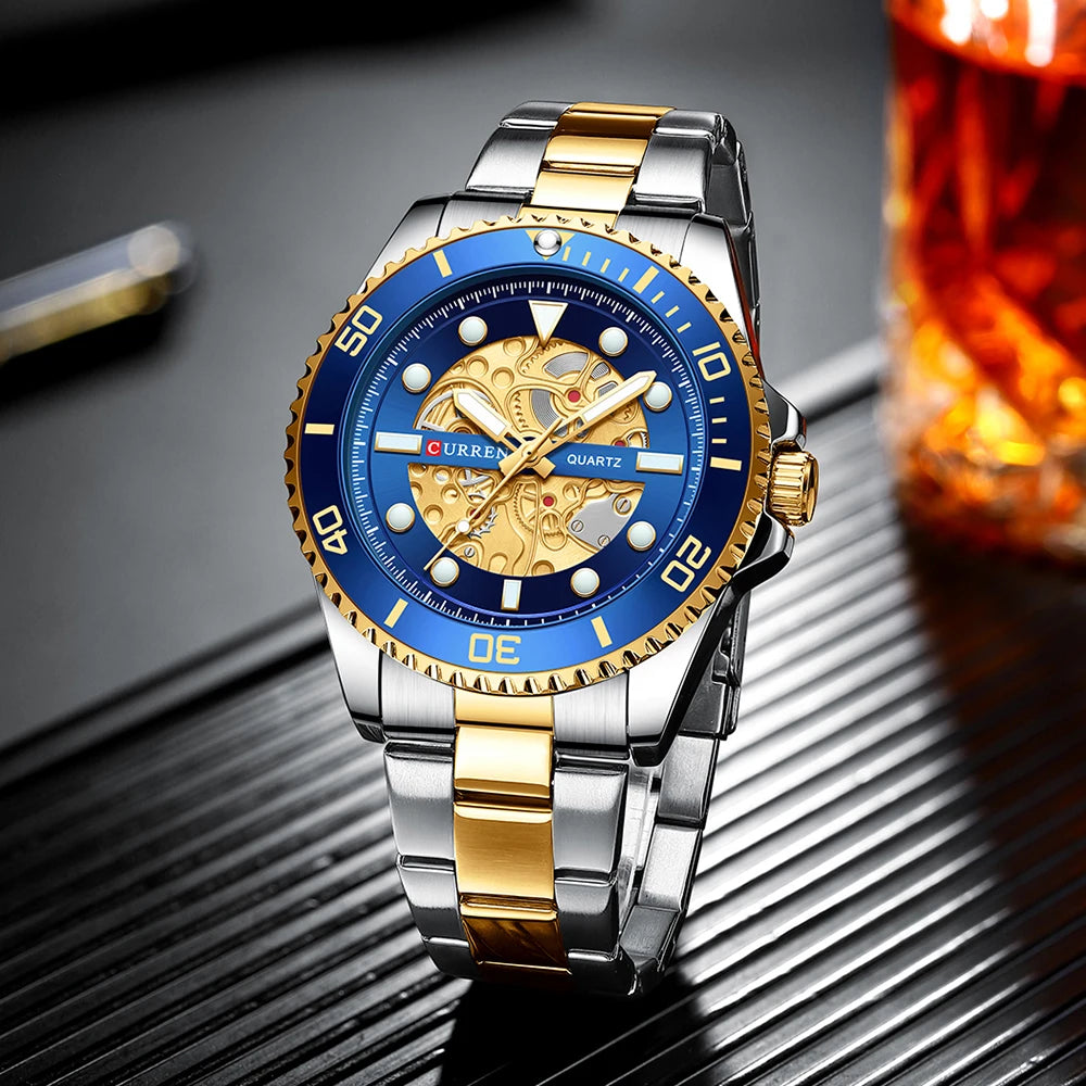 Mens Stainless Steel  Lumious Quartz Watch