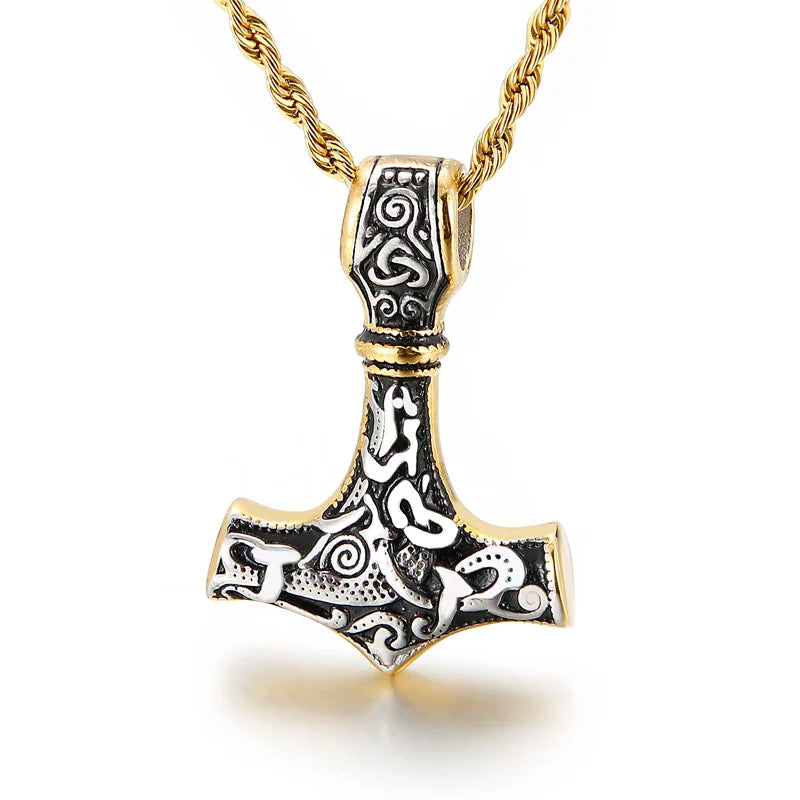 Men's Pirate Captain Stainless Steel Necklace  Bless Amulet