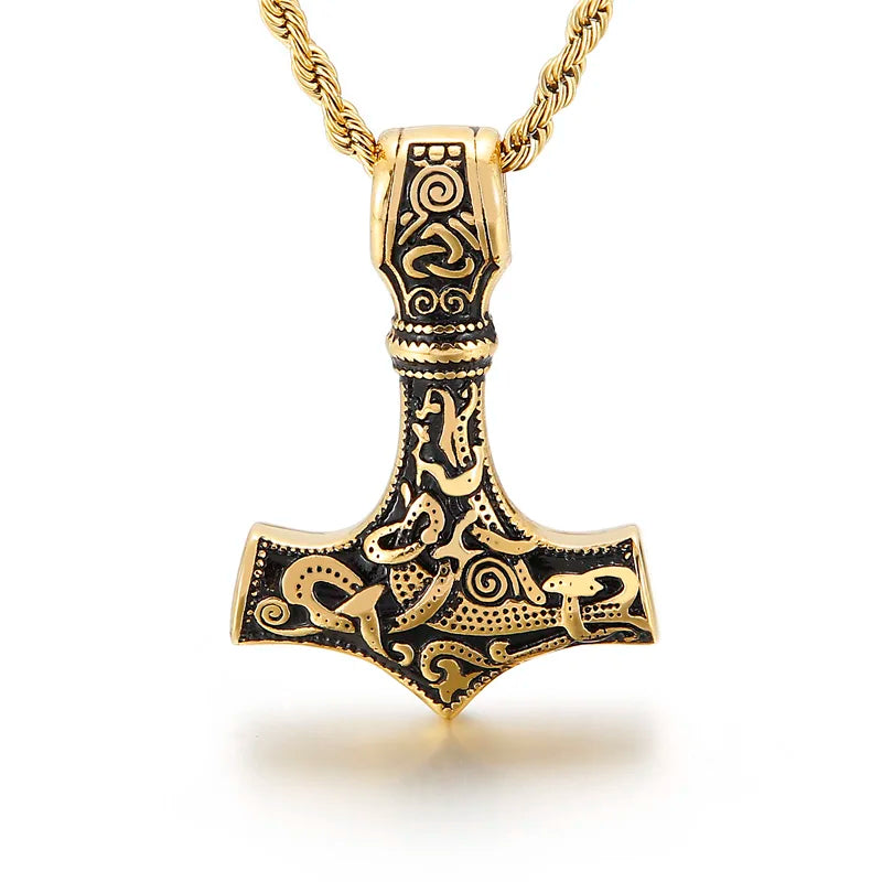 Men's Pirate Captain Stainless Steel Necklace  Bless Amulet