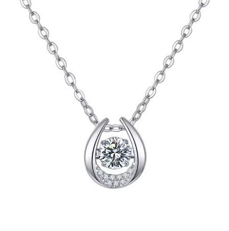 Women's Sterling Silver Diamond Twinkle Moissanite Necklace