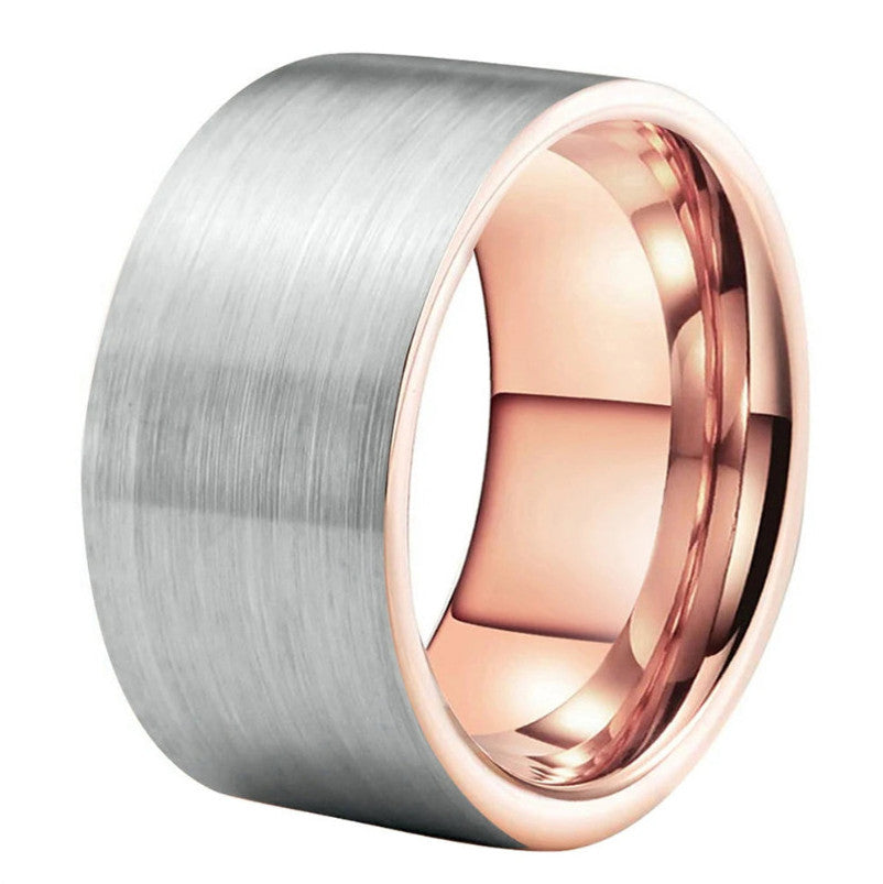 Big Men Tungsten Carbide Finger Ring Flat Band Brush