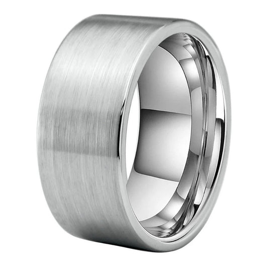 Big Men Tungsten Carbide Finger Ring Flat Band Brush