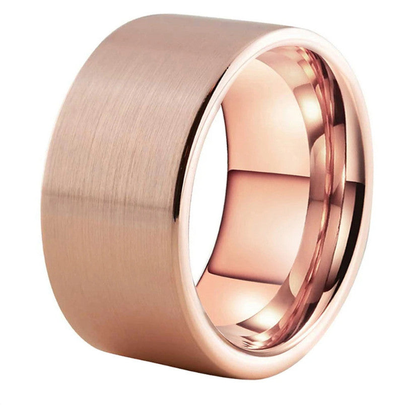 Big Men Tungsten Carbide Finger Ring Flat Band Brush