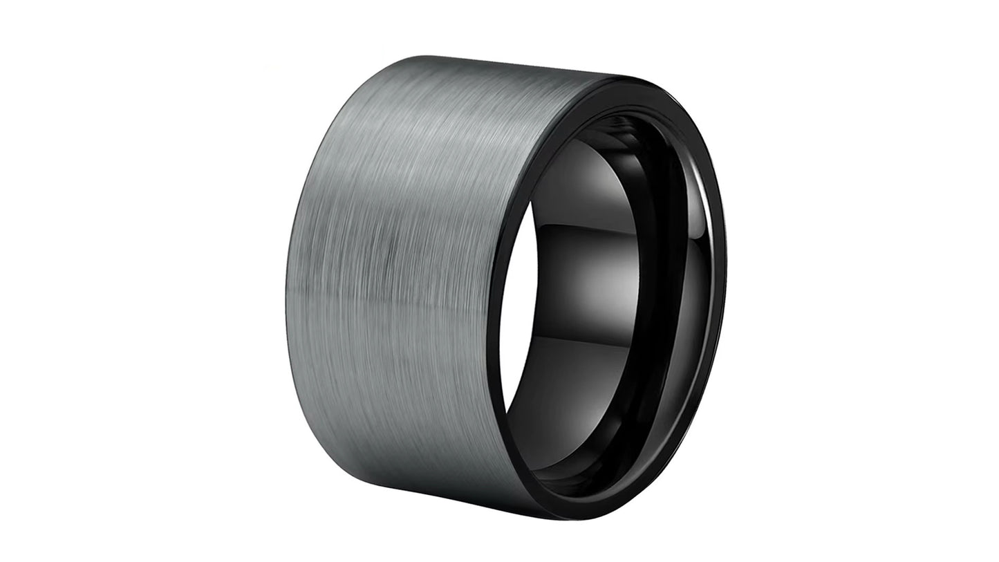Big Men Tungsten Carbide Finger Ring Flat Band Brush
