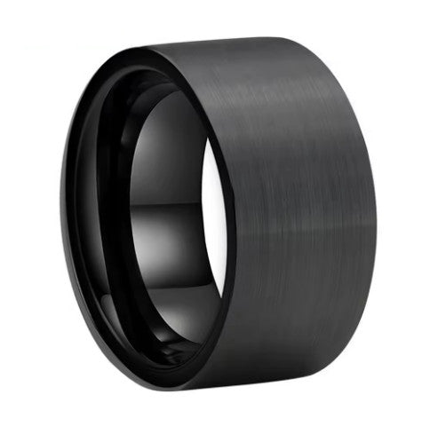 Big Men Tungsten Carbide Finger Ring Flat Band Brush