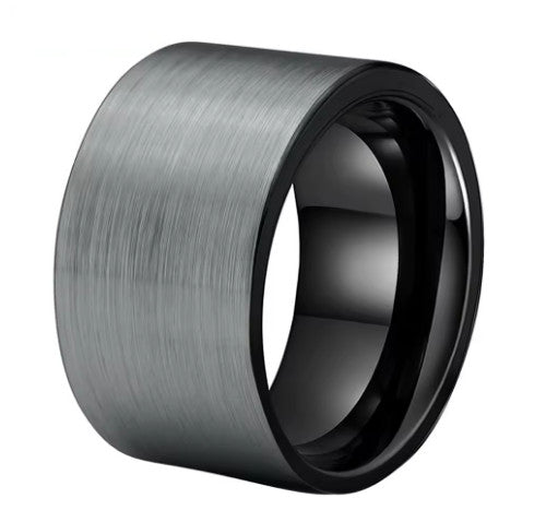 Big Men Tungsten Carbide Finger Ring Flat Band Brush