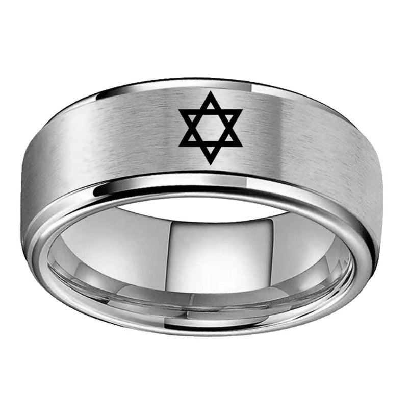 Mens, Womens Stainless Steel  Masonic Brushed Ring