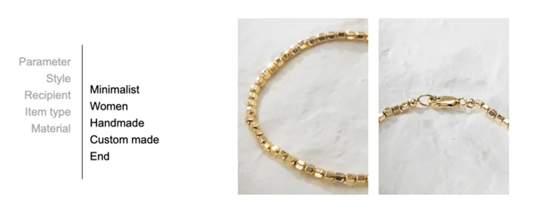 14K Gold Filled Bead Bracelet Handmade Tarnish Resistant for Women.