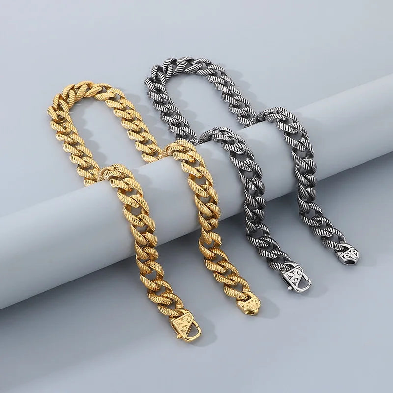 Twisted Stainless Steel Necklace for Men