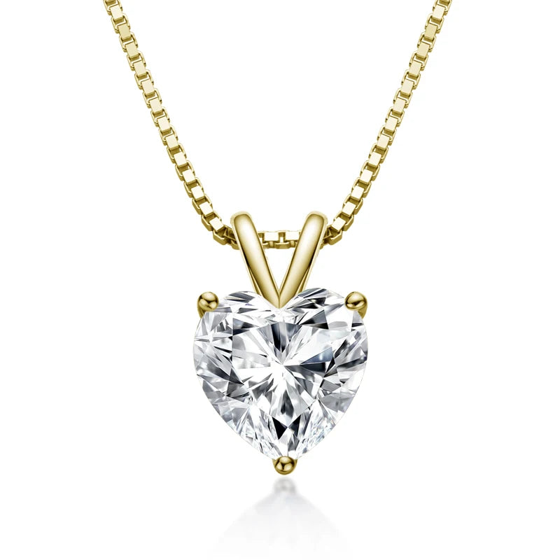Women's Heart Shape Moissanite Diamond Pendant Necklace