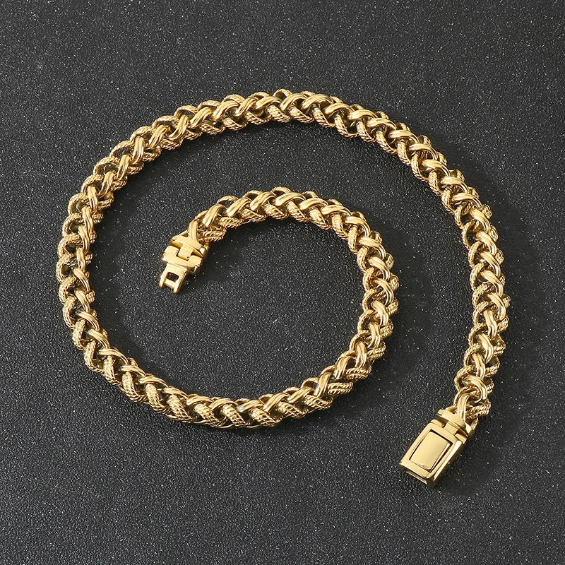 Men's Stainless Steel Chain Link Fashion Twisted Necklace