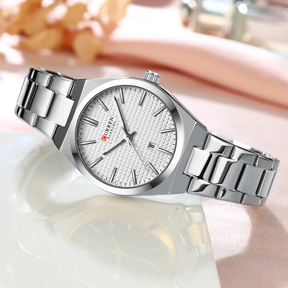 Womens  Stainless Steel Small Dial Quartz Watch