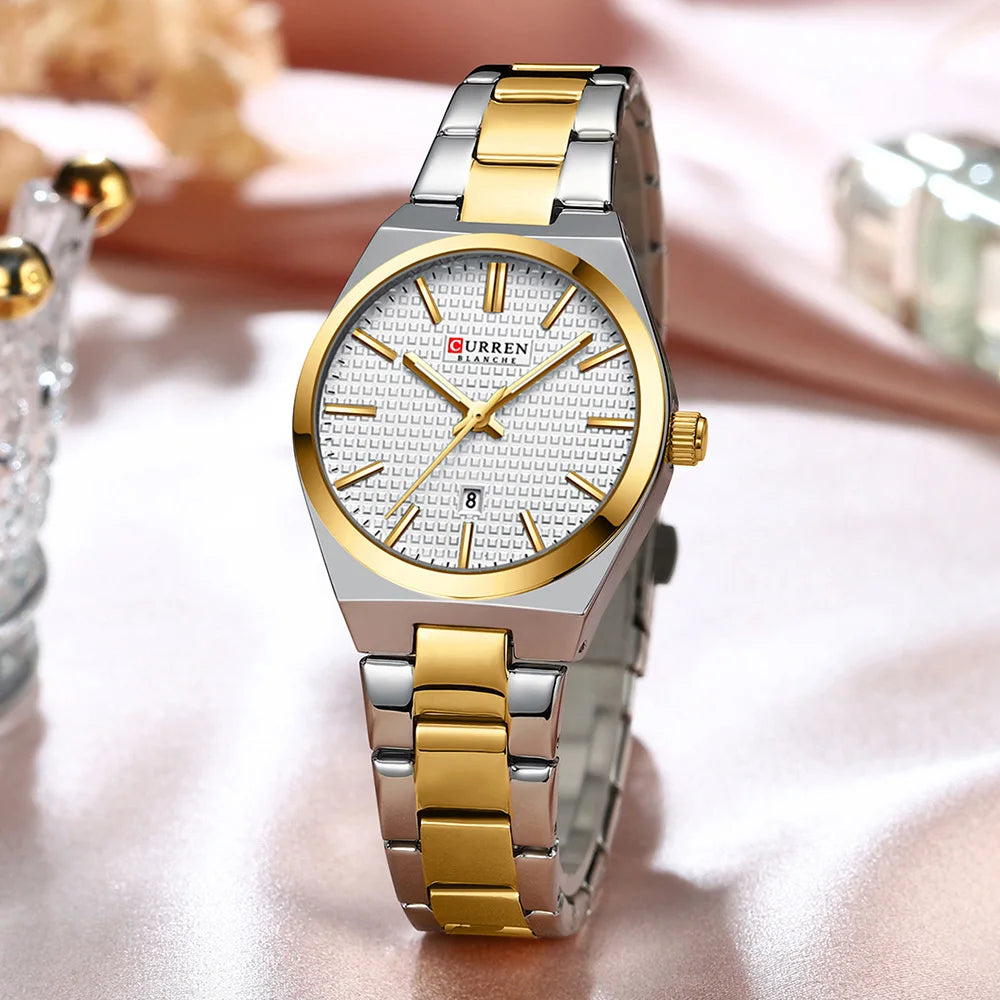 Womens  Stainless Steel Small Dial Quartz Watch