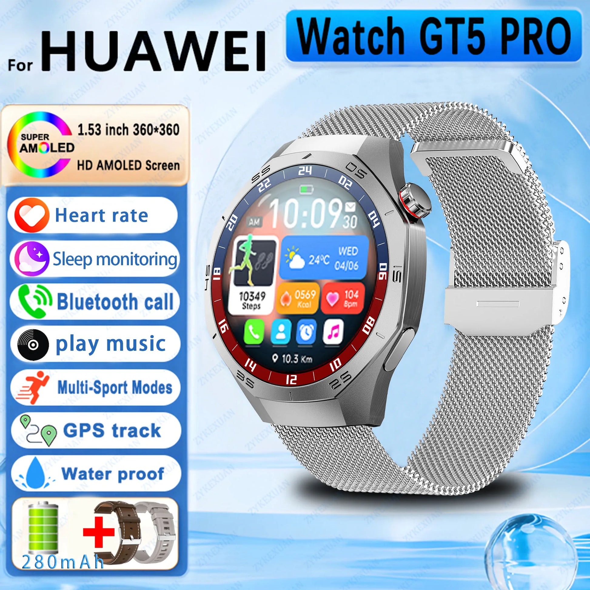 Mobile Watch Price GT5 Pro Smart Watch Heart rate Bluetooth