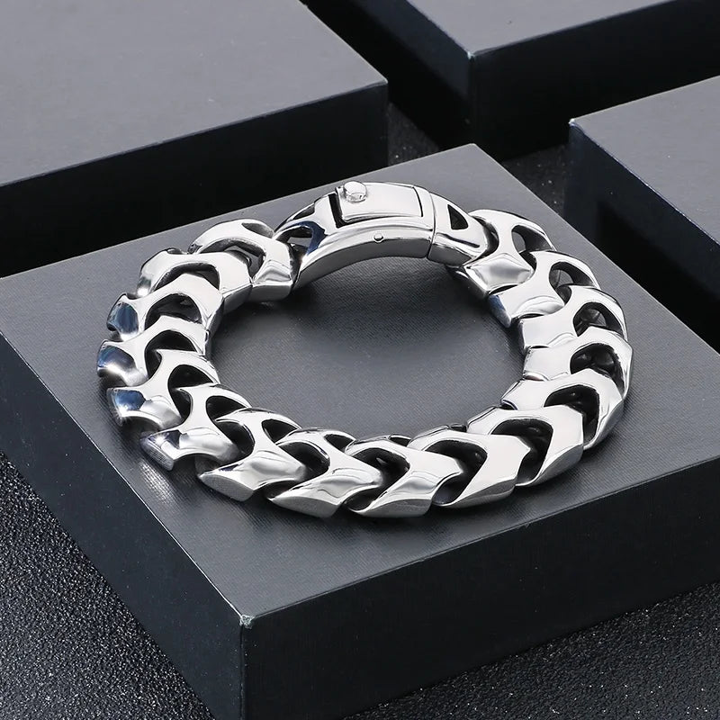 Men's Arrow Shaped Bracelets Stainless Steel Bike Chain