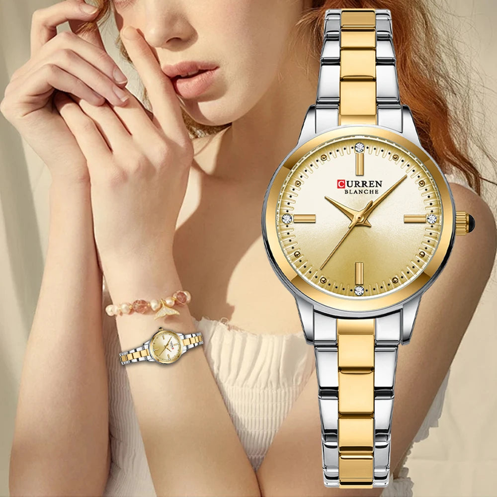 Womens Stainless Steel Waterproof Quartz Watch