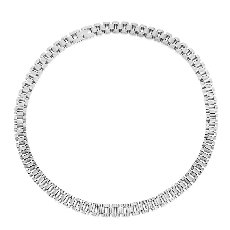 Stainless Steel Watch Chain Necklace for Women Men.