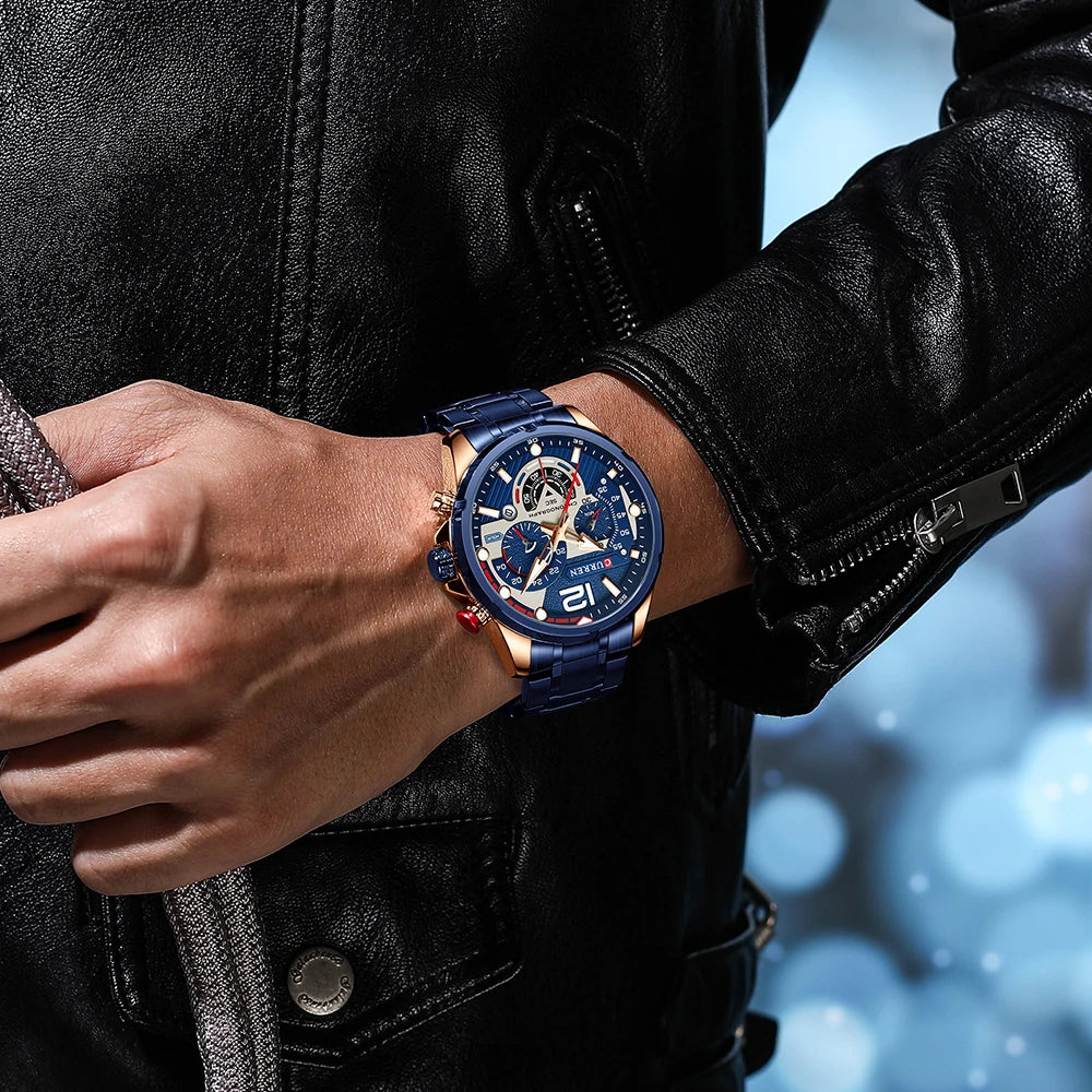 Men's Stainless Steel Quartz Chronograph Luminous Watches