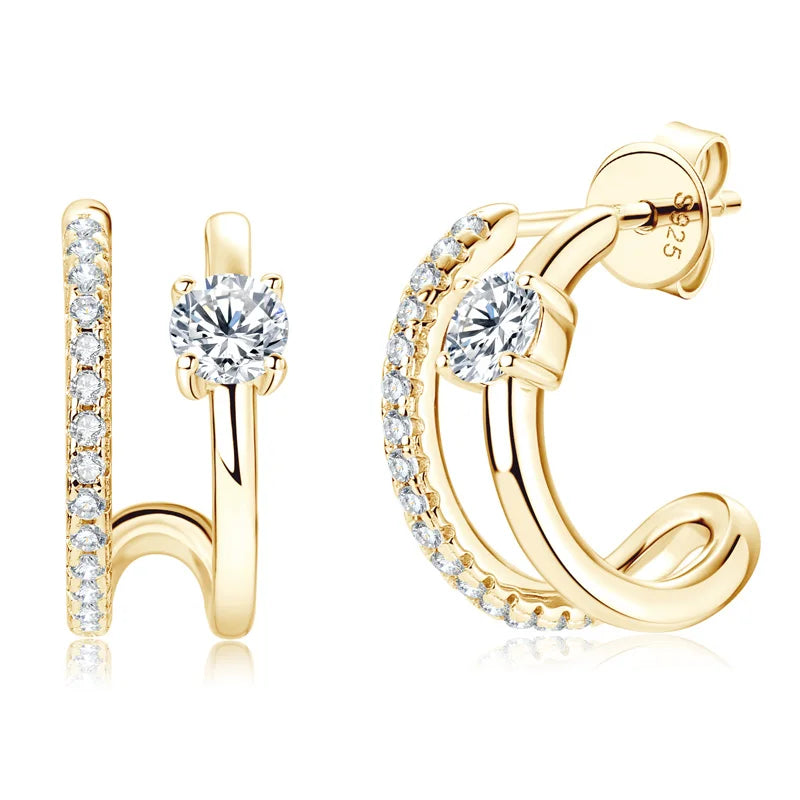 Check Out Our Mobile Watch Price, Womens Moissanite Sterling Silver Stud Ear Cuffs Earrings