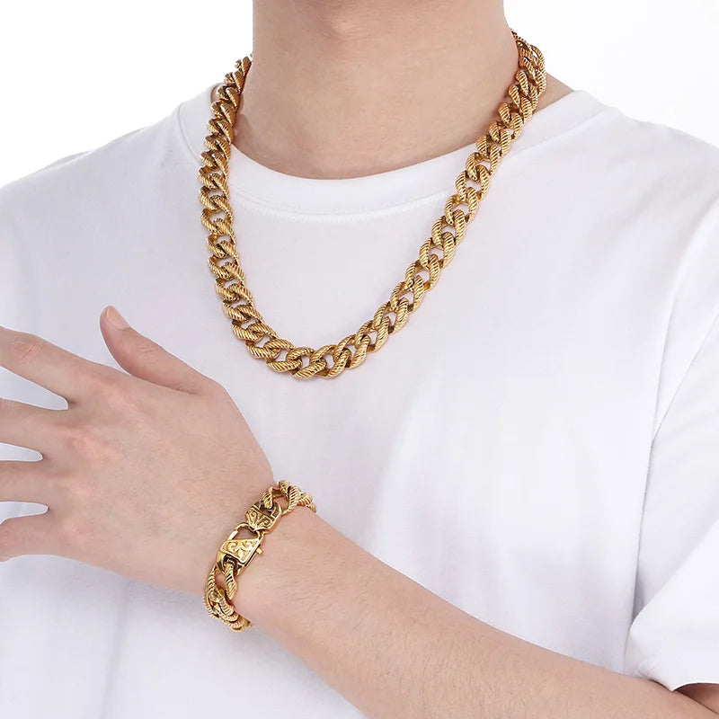 Twisted Stainless Steel Necklace for Men