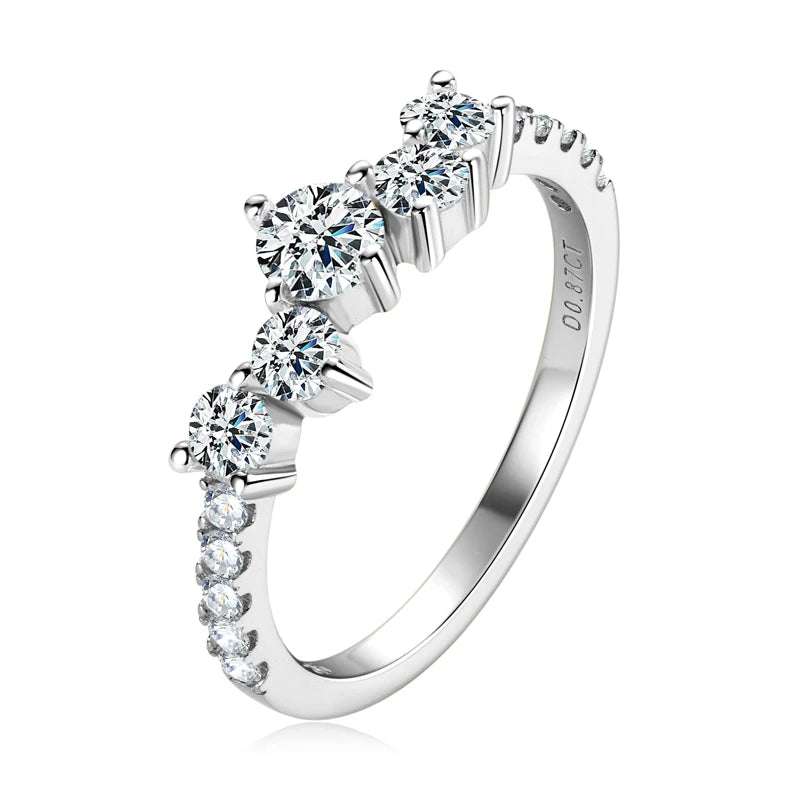 Womens Silver Plated 18k Gold Lab Diamond Moissanite Ring