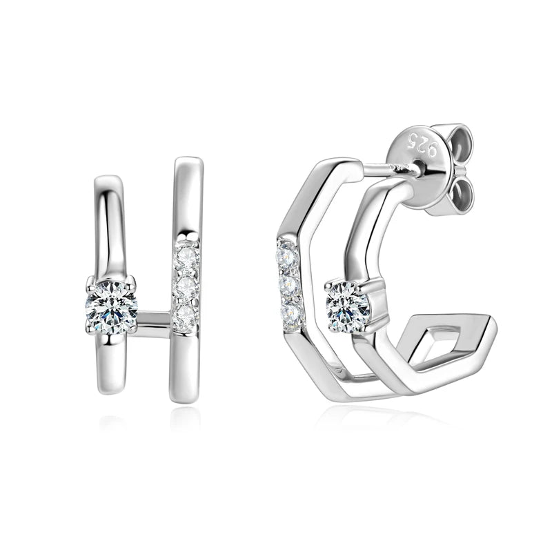 Check Out Our Mobile Watch Price, Womens Moissanite Sterling Silver Stud Ear Cuffs Earrings