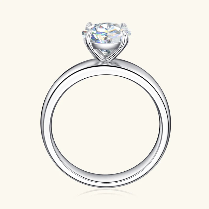Women's Sterling  Sliver Moissanite Wedding Engagement Ring