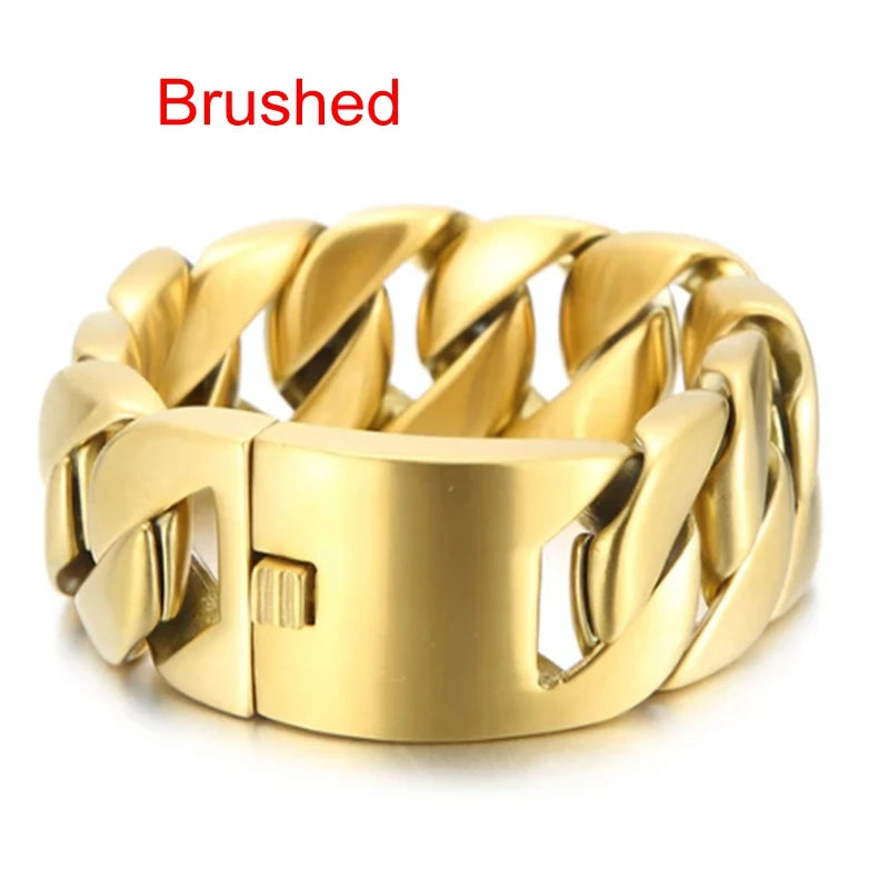 Men's 316 Stainless Steel Gold Bracelet Bangle