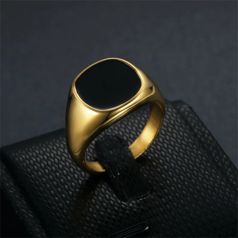 Stainless Steel PunkGeometry Square Ring For Men/Women