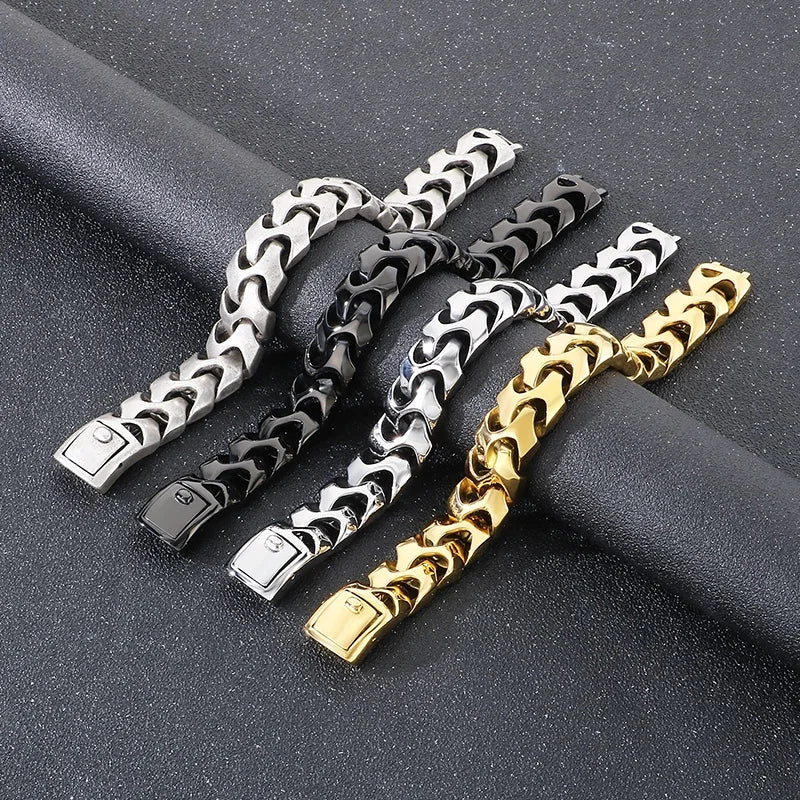 Men's Arrow Shaped Bracelets Stainless Steel Bike Chain