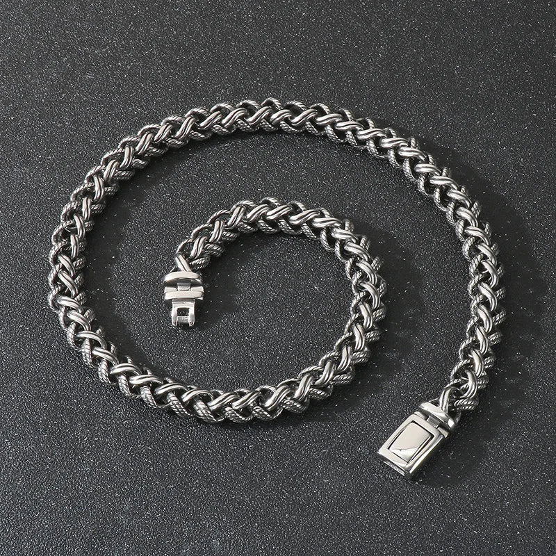 Men's Stainless Steel Chain Link Fashion Twisted Necklace