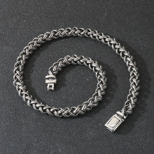 Men's Stainless Steel Chain Link Fashion Twisted Necklace