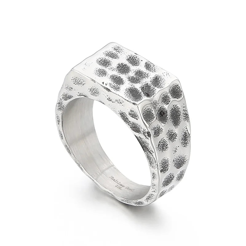 Mens Stainless Steel 316L Geometric Ring