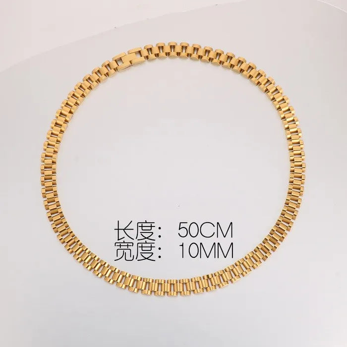 Stainless Steel Watch Chain Necklace for Women Men.