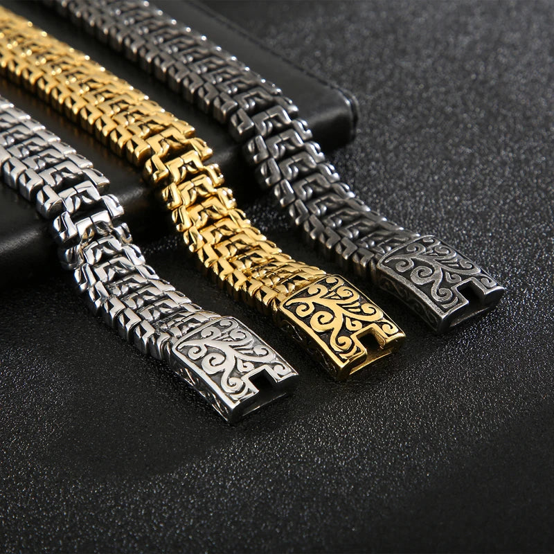 Arrow Shaped Bracelet for Men, Stainless Steel Bike Chain