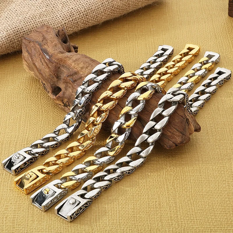 intage 316L Stainless Steel Men's Bracelet Punk Polished