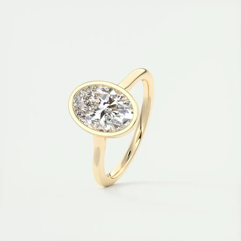 Women's Sterling Sliver Oval Cut Cubic Zirconia Ring