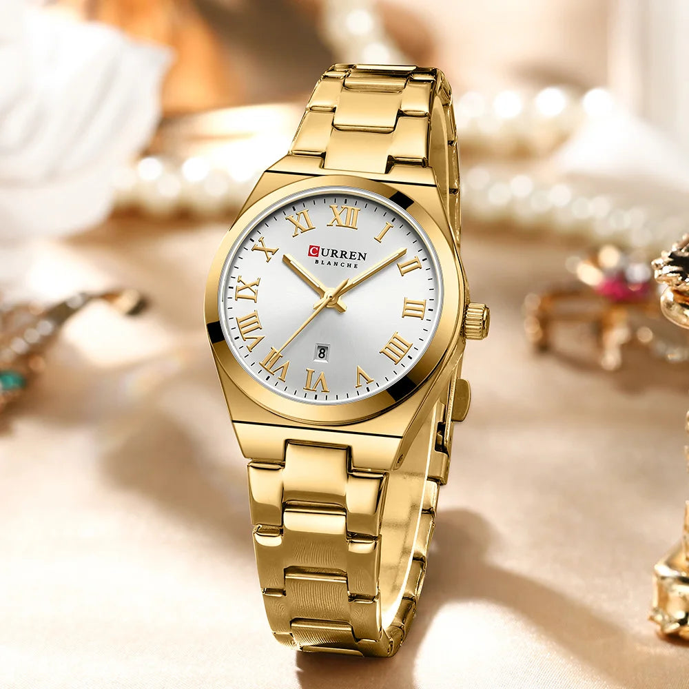 Womens Stainless Steel  Casual Quartz  Watch
