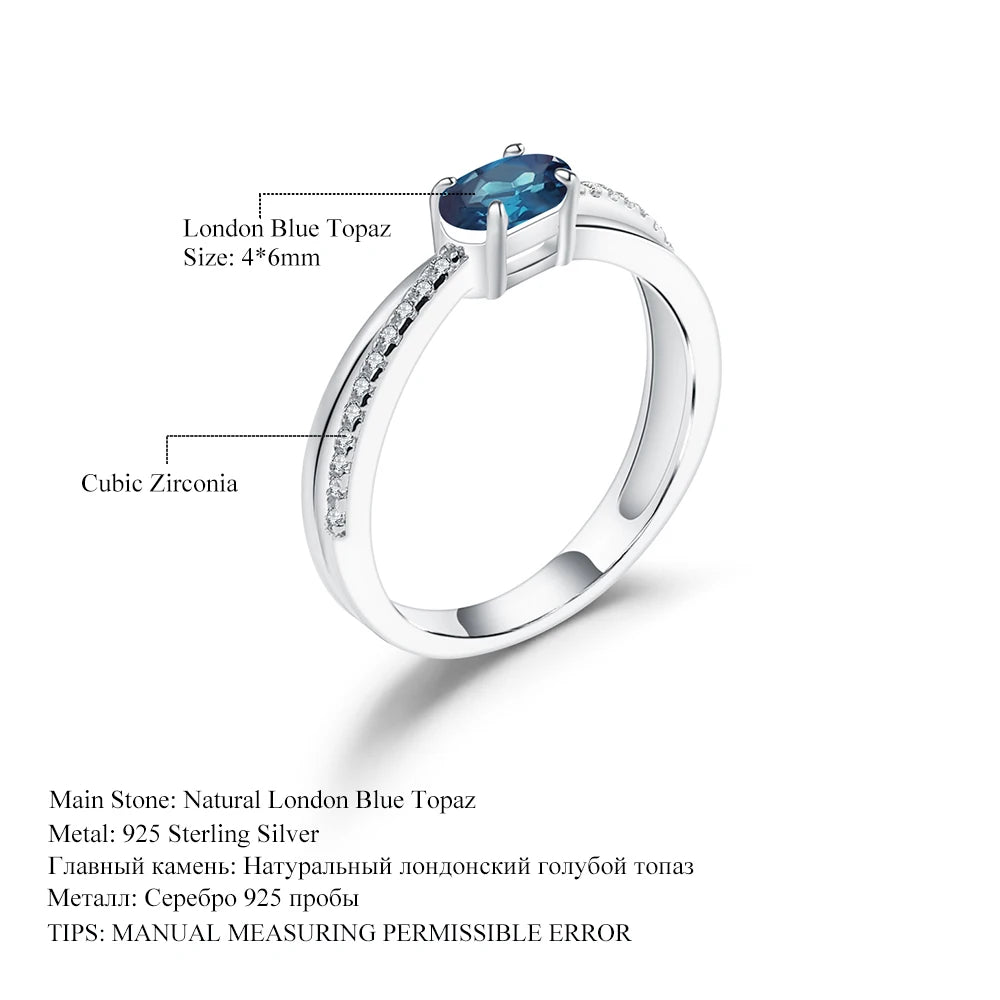 Women Infinity Genuine Oval Topaz Garnet Amethyst Opal Ring