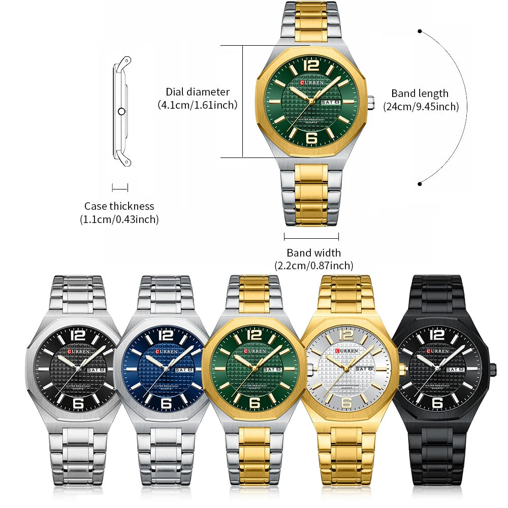 Men's Stainless Steel Business Quartz Fashion Wristwatch