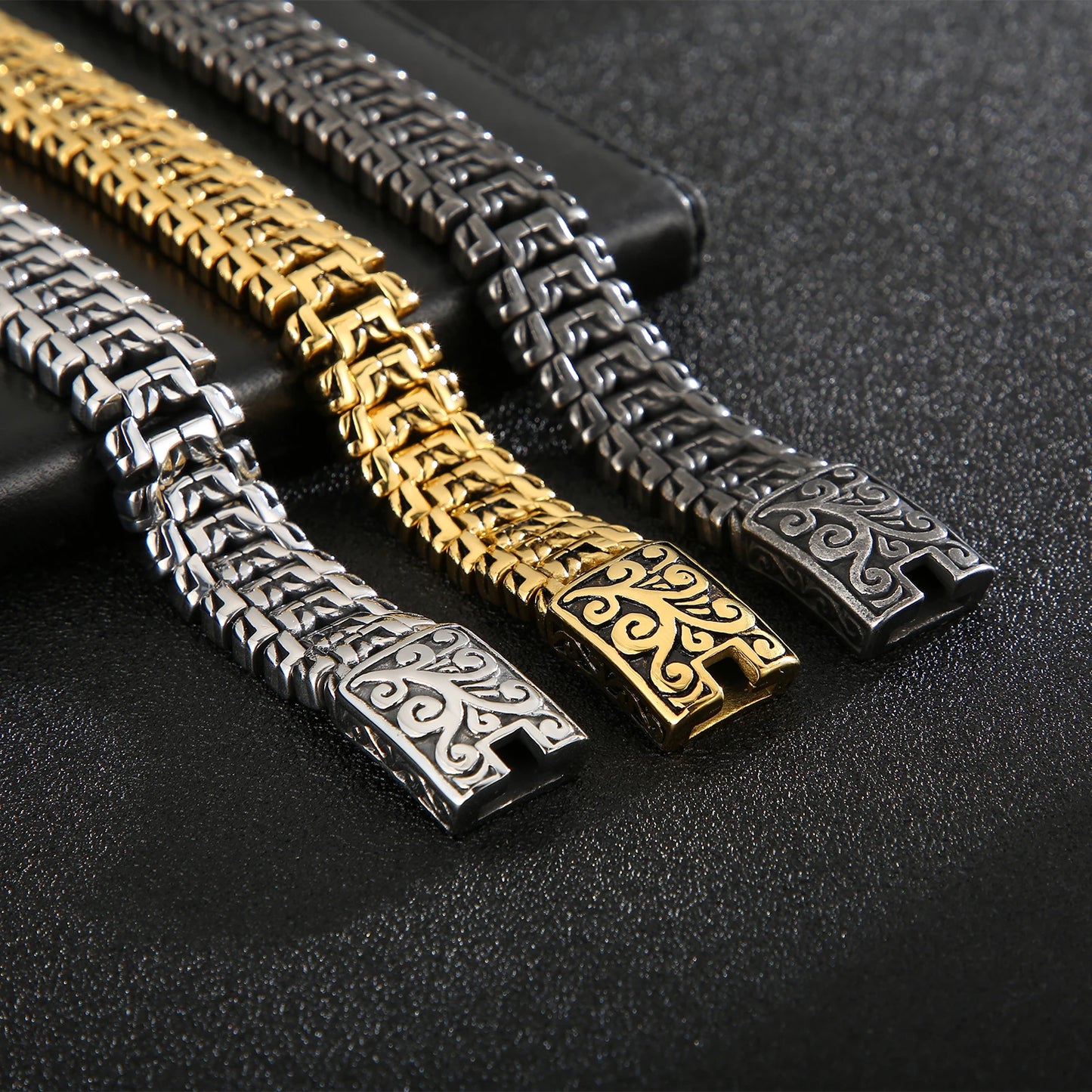 Arrow Shaped Bracelet for Men, Stainless Steel Bike Chain