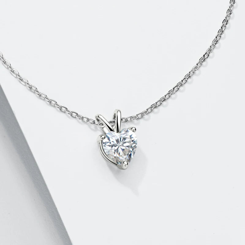 Women's Heart Shape Moissanite Diamond Pendant Necklace