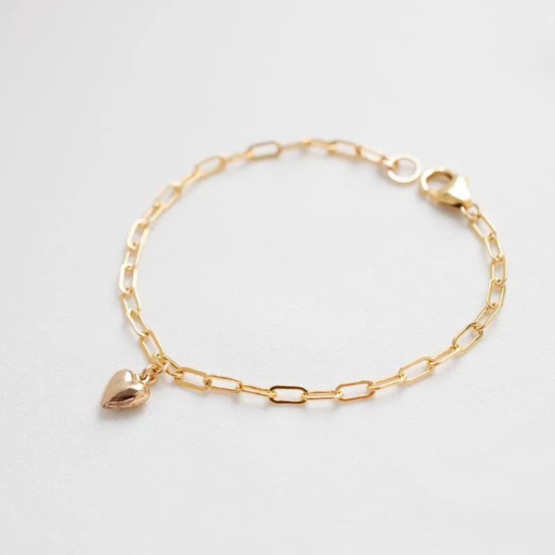 Gold Filled Heart-shaped Bracelet Handmade Anklets for Women.