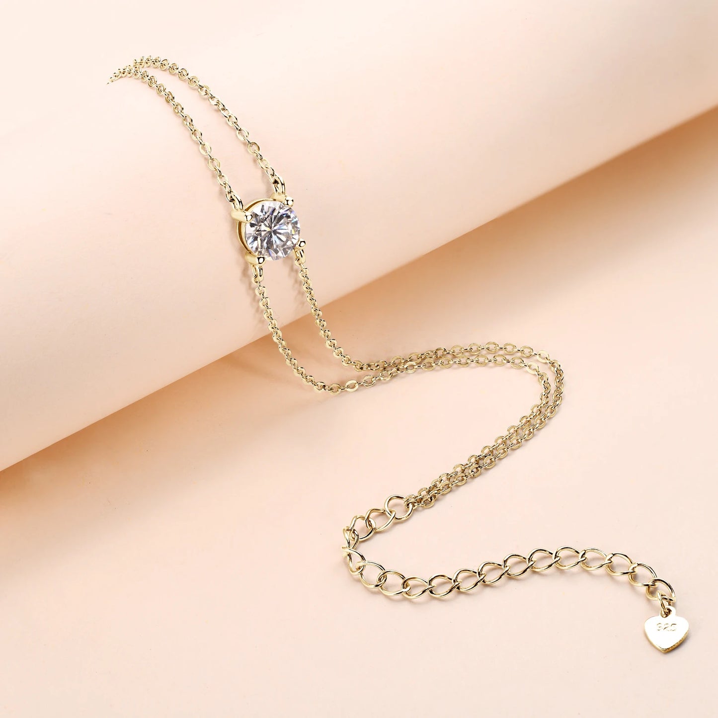 Silver Double Chain Bracelet Moissanite Bracelets for Women